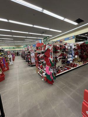 Dollar Tree's visibly clean entrance and holiday selection upon entering the store on N. Battleground Ave.