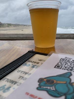 Local blonde draft on the pier.