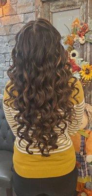 Curled and highlighted for wedding season!