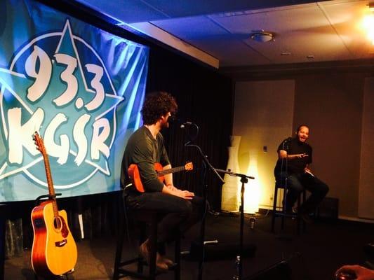 Andy and Vance chatting before the show