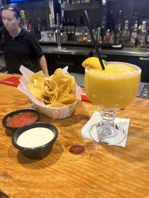 jumbo frozen mango marg 3 and chips n salsa :D