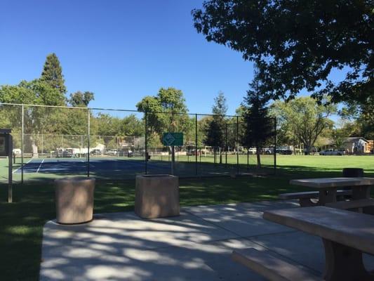 Tennis courts & lots of open fields to play soccer or run