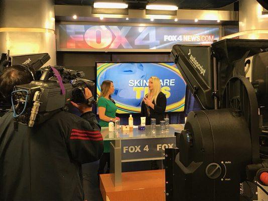 Mary, owner, featured on Fox4 for Skin Care tips