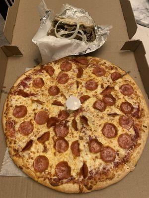 Gyro and Large Pepperoni Pizza