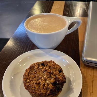 12oz mocha and a blueberry oat muffin