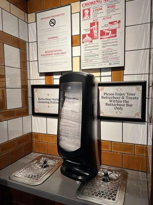 Butterbeer cup rinsing station