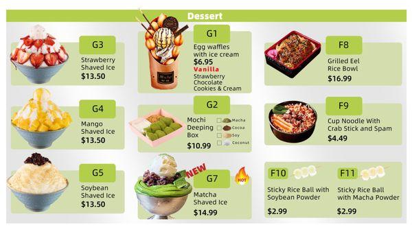 New Menu with Match Shaved Ice !