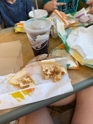 Love eating at this Taco Bell / Subway!     There is even a Cinnabon place inside.  It has something for everyone!