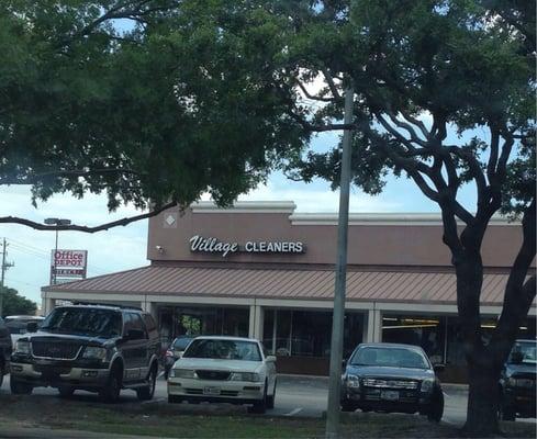 Store front at Village Cleaners.