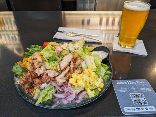 Cobb salad and a local IPA at the bar