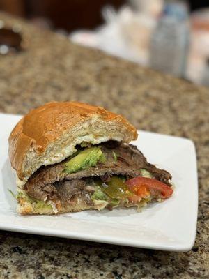 Half of the asada torta