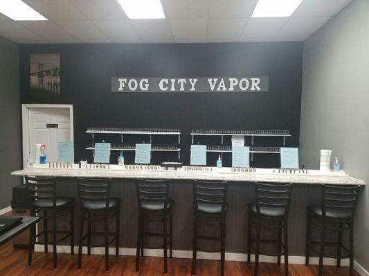 Our tasting bar allows you to sample all of our e-juices before you buy them!!!