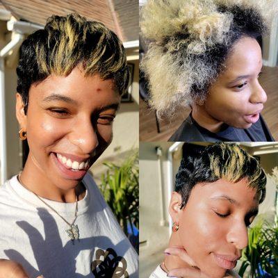 Want this look?!!! Book a Relaxer and Pixie Cut at hairbeat.net