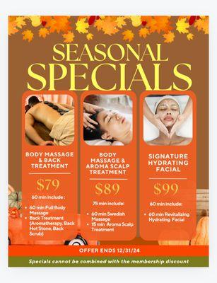 Seasonal Specials （10/01/2024-12/31/2024）