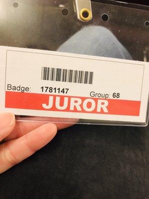 My Juror badge