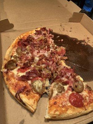 Meat lovers pizza