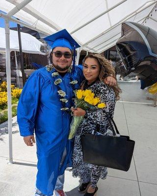 My son Aiden and myself on Graduation  Day.