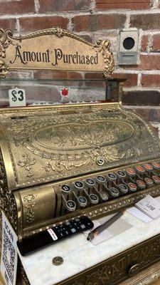 The vintage cash register