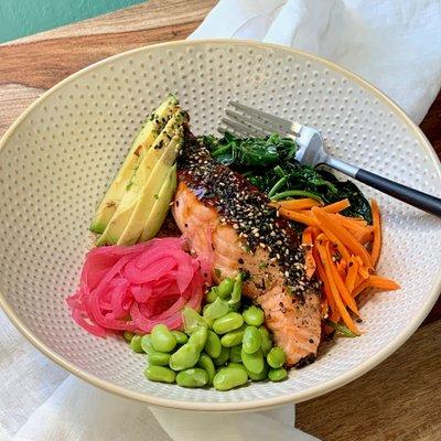 Salmon Teriyaki Quinoa Bowl