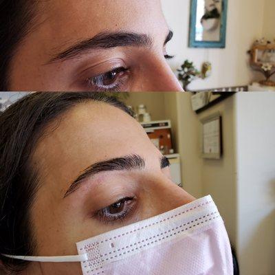 Before & After threading and shaping eyebrows