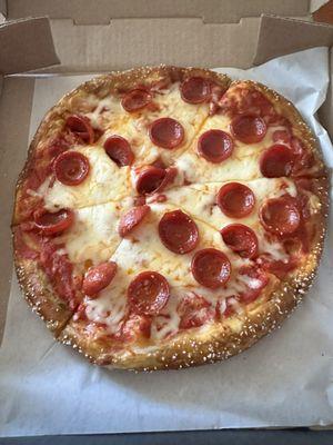 Pepperoni Pretzel Pizza