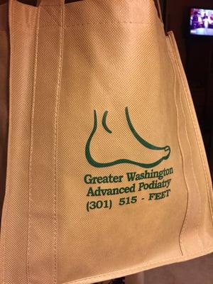 Free grocery bag with information inside!