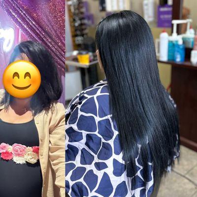 Before and after 
Hair extensions