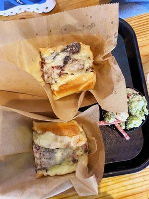 Reuben Sandwich with a side of Broccoli Salad.