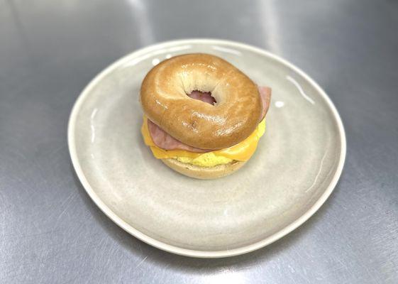 Our most popular breakfast item, the Bagel Sandwich!