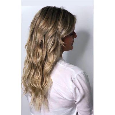 Hair extensions balayage with babylights.