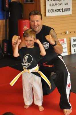 Little dragon luke lavoie getting promoted to yellow belt at the AMAC GYM