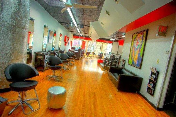 The inside of our hair salon.