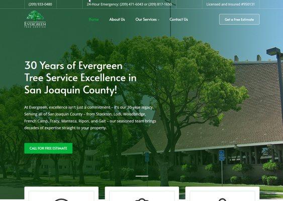 Evergreen Tree Service: 30 years of excellence serving San Joaquin County with expert care from Stockton to Galt.