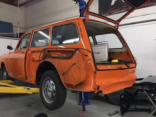 63 Volkswagen Squareback in for some rust repair.