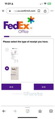 Receipt example from FedEx website.