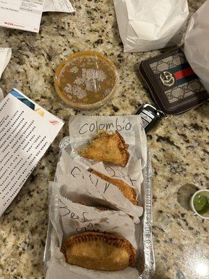 Different types of empanadas