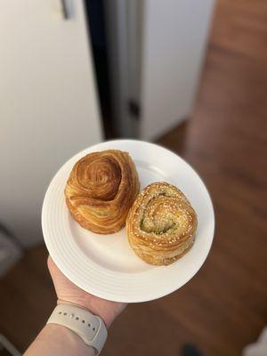 laminated milk bun, spring onion bun