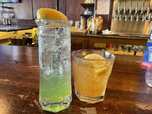 A Cucumber Cooler and a Texas Tea. Both excellent.