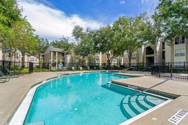 Swimming pool with lounge chairs