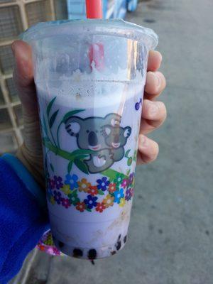 Taro milk tea with boba