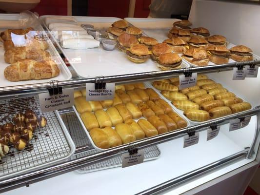 Kolaches and breakfast sandwiches in addition to sweet treats