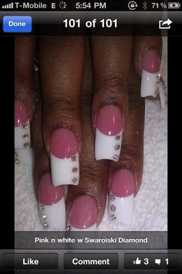 Pink n white tip