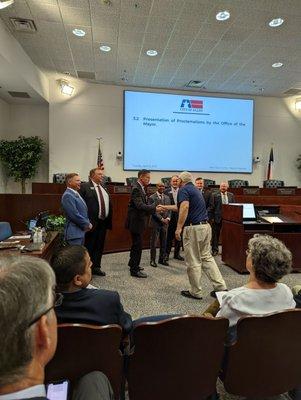 Honoring Allen HS Wrestling team coach for 13 the consecutive State Championship