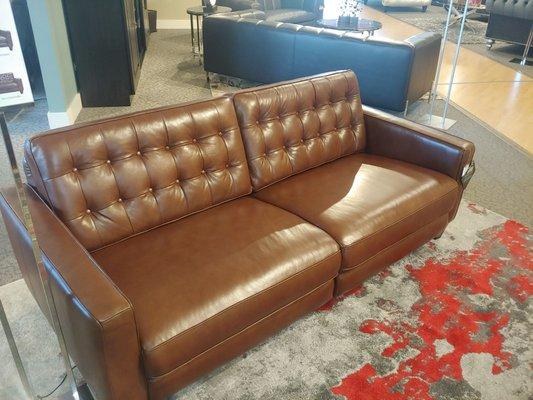 100% leather and it reclines