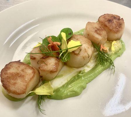 Scallops & Sweet Gingered Peas (Private Chef Services)