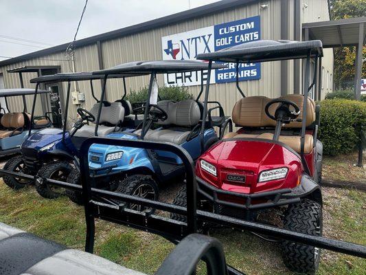 Club Car Out Front of Aubrey Shop