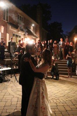 Music and lighting was set up for our first dance