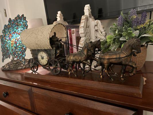 A stage coach antique clock I found at the store. $125 firm.