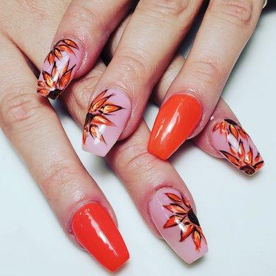 #nailart #flowernails