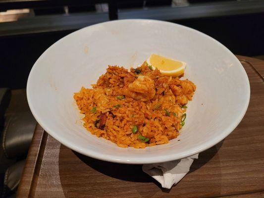 jambalaya with buttery shrimp (no bell peppers & onion mix)